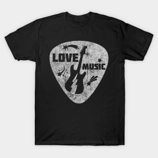 Love Music Guitar Design T-Shirt